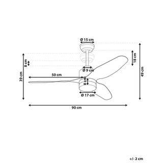 Beliani Ventilateur de plafond avec lampe en Matière synthétique Moderne ANDERSON  