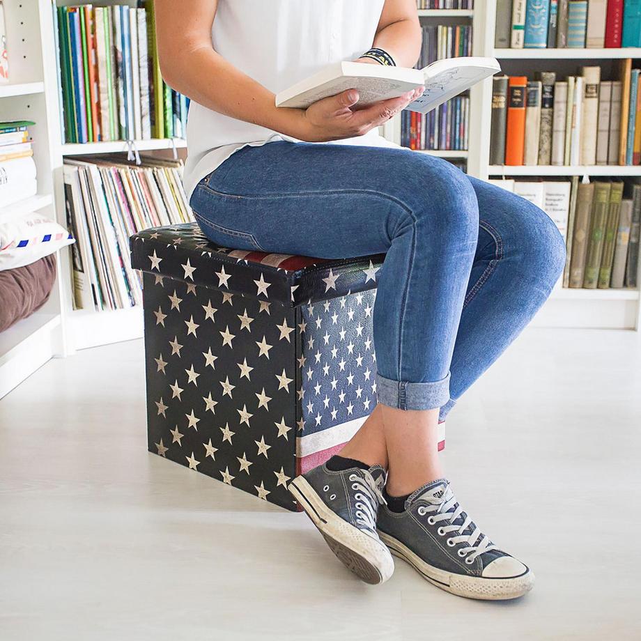 B2X Hocker mit Stauraum Trendmotiv  