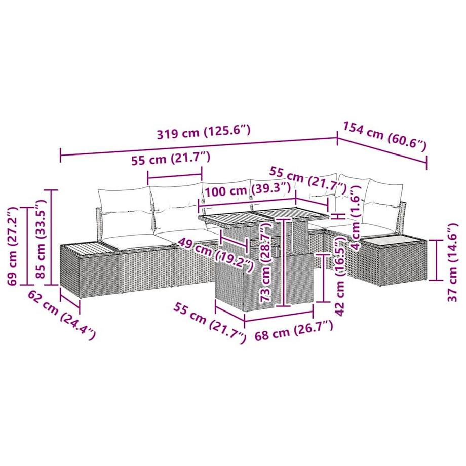VidaXL Gartenmöbel poly-rattan  