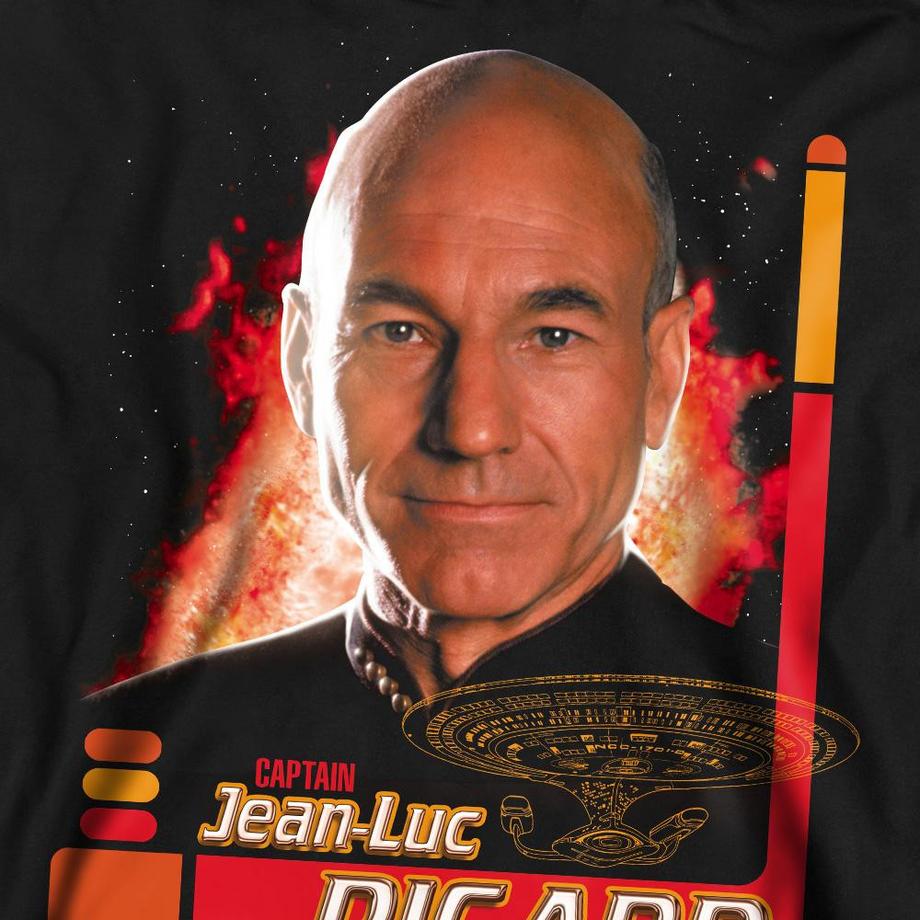 Star Trek Captain Jean-Luc Picard Felpa con Stampa Grafica  