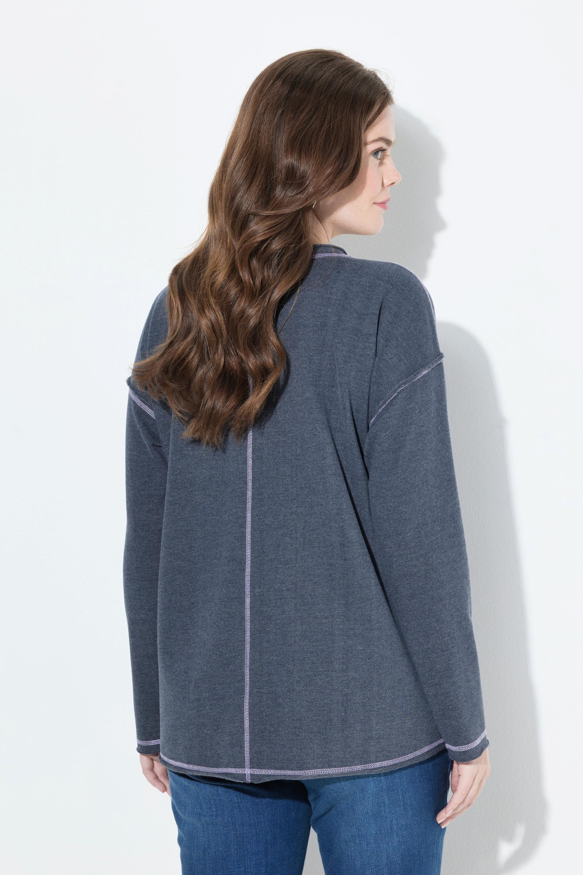 Ulla Popken Houston Col V Manches Longues Sweat-shirt  