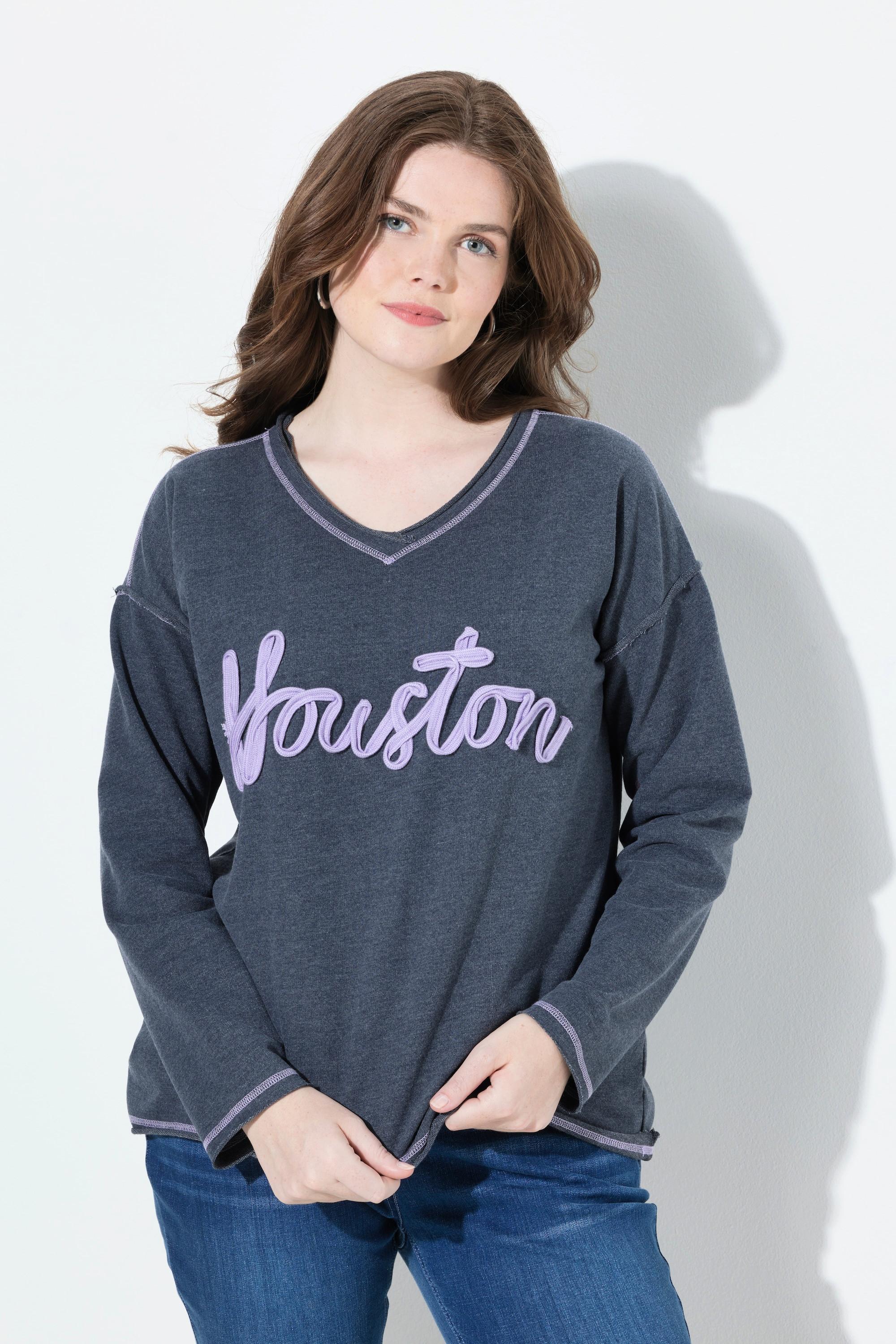 Ulla Popken Houston Col V Manches Longues Sweat-shirt  