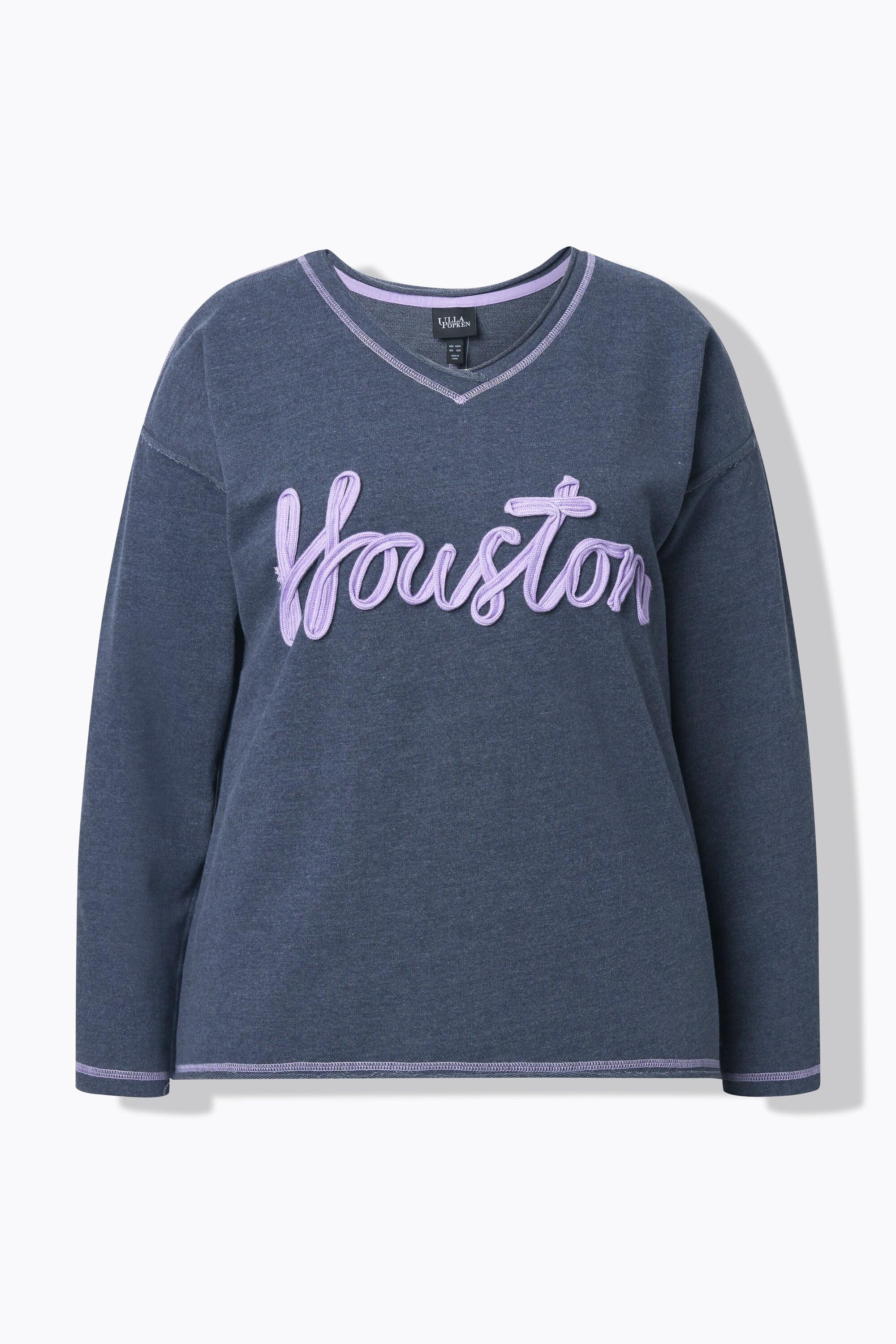 Ulla Popken Houston Col V Manches Longues Sweat-shirt  