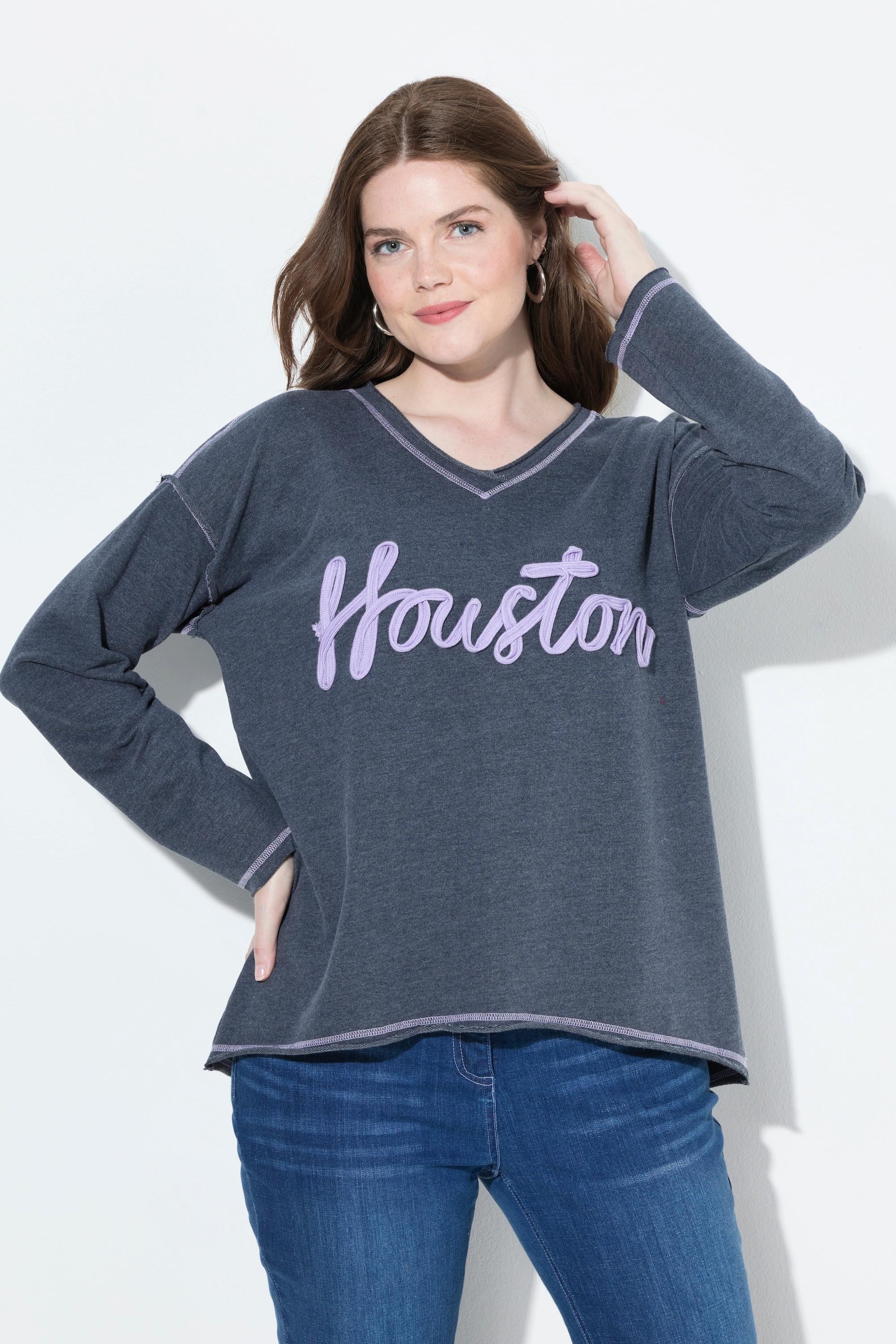 Ulla Popken Houston Col V Manches Longues Sweat-shirt  