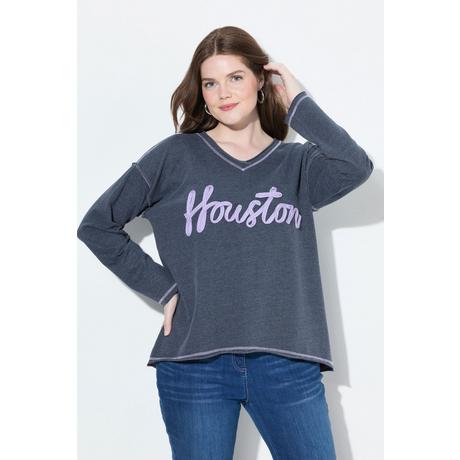 Ulla Popken Houston Col V Manches Longues Sweat-shirt  