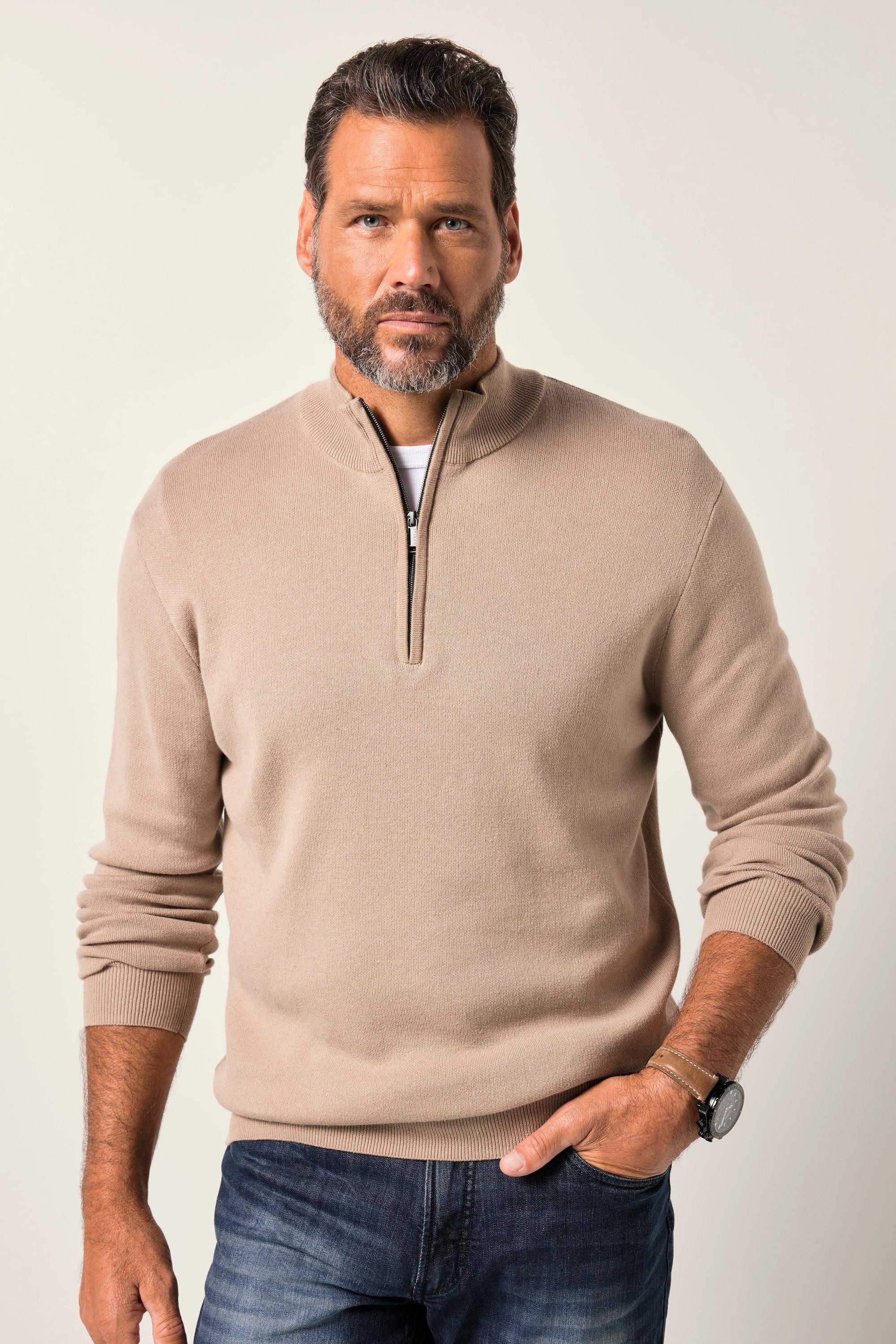 JP1880 Feinstrick Troyer CashmereTouch Strick Zippkragen  