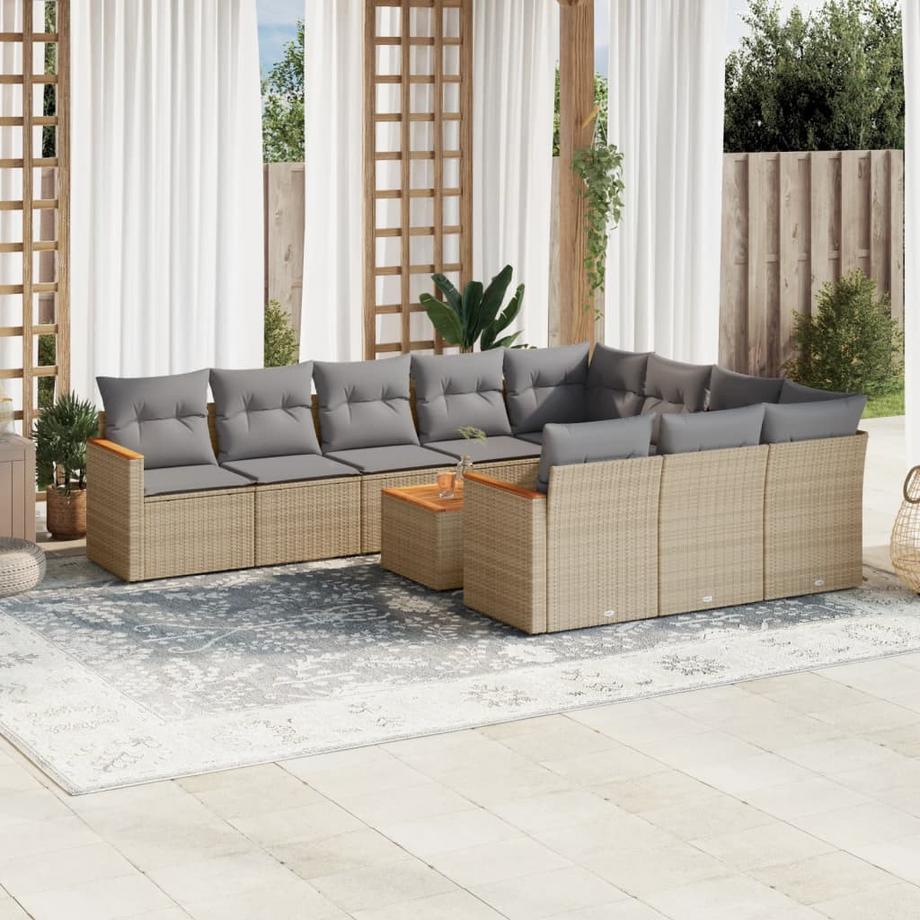 VidaXL set divano da giardino Polirattan  