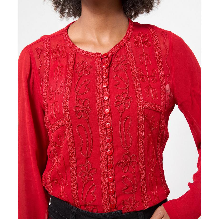 Joe Browns Blouse Boutonnée Brodée Emily avec Caraco  