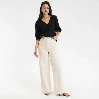 La Redoute Collections Weite High Waist Baumwoll-Twill Hose  