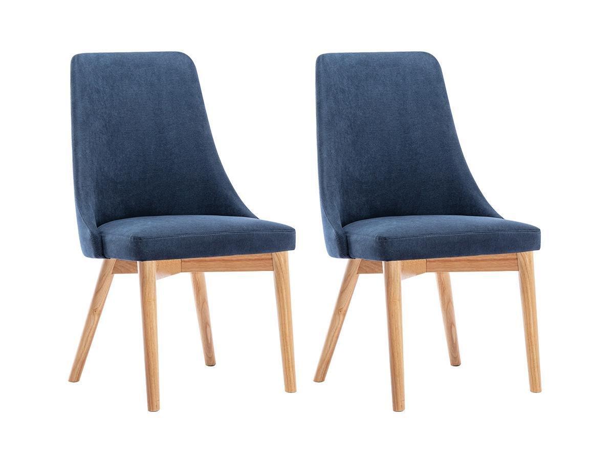 Vente-unique Stuhl 2erSet Stoff Kautschukholz  AGLANE  Blau