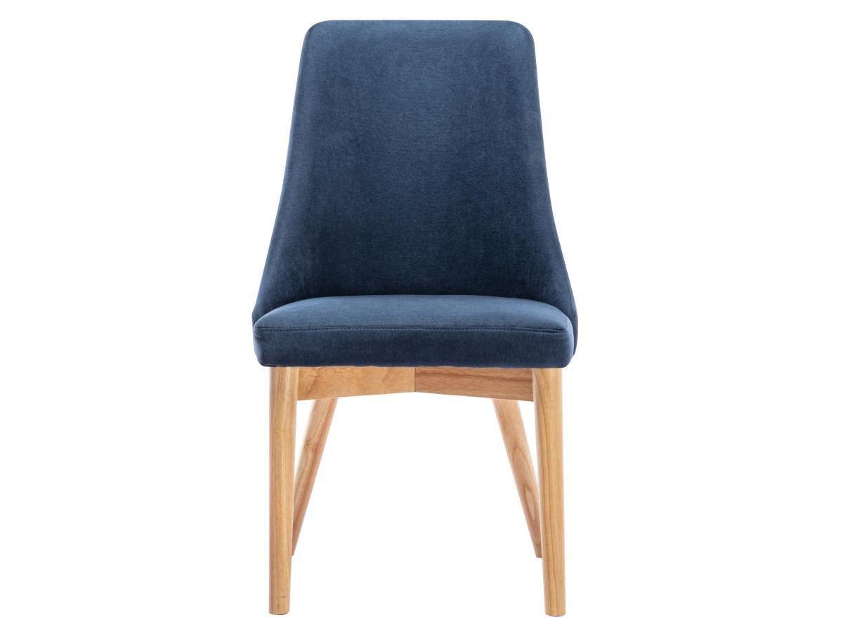Vente-unique Stuhl 2erSet Stoff Kautschukholz  AGLANE  Blau
