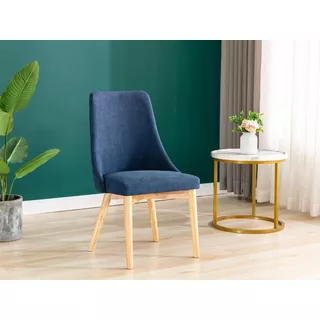 Vente-unique Stuhl 2erSet Stoff Kautschukholz  AGLANE  Blau