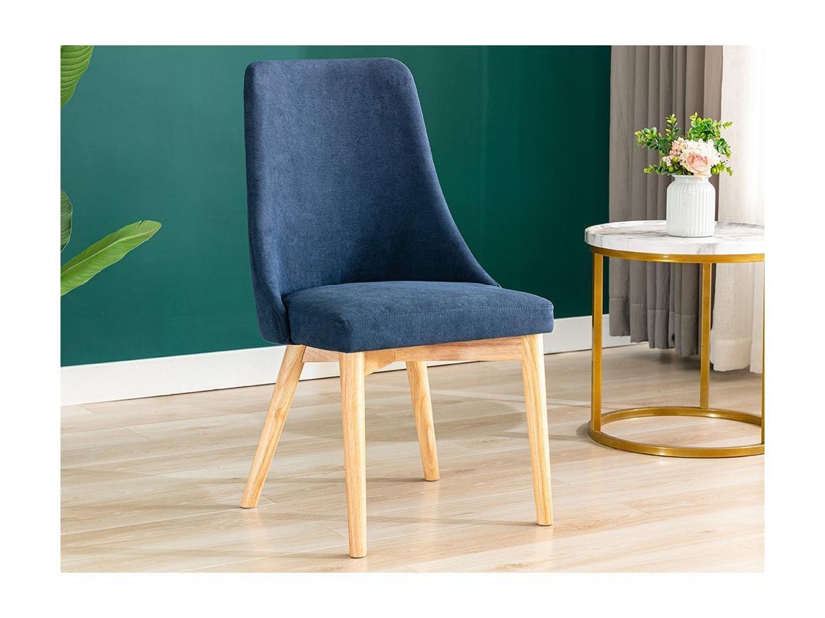 Vente-unique Stuhl 2erSet Stoff Kautschukholz  AGLANE  Blau