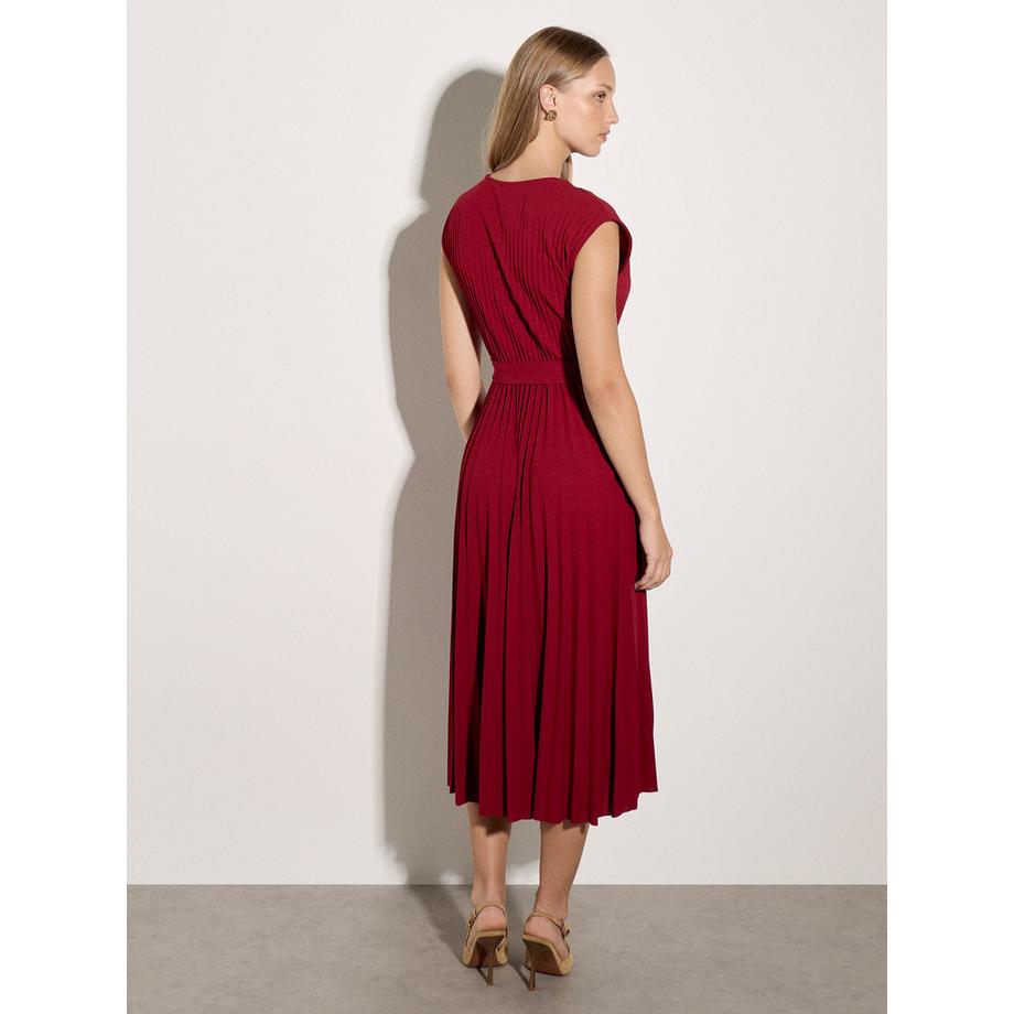APRICOT Robe midi en crêpe plissée avec ceinture  