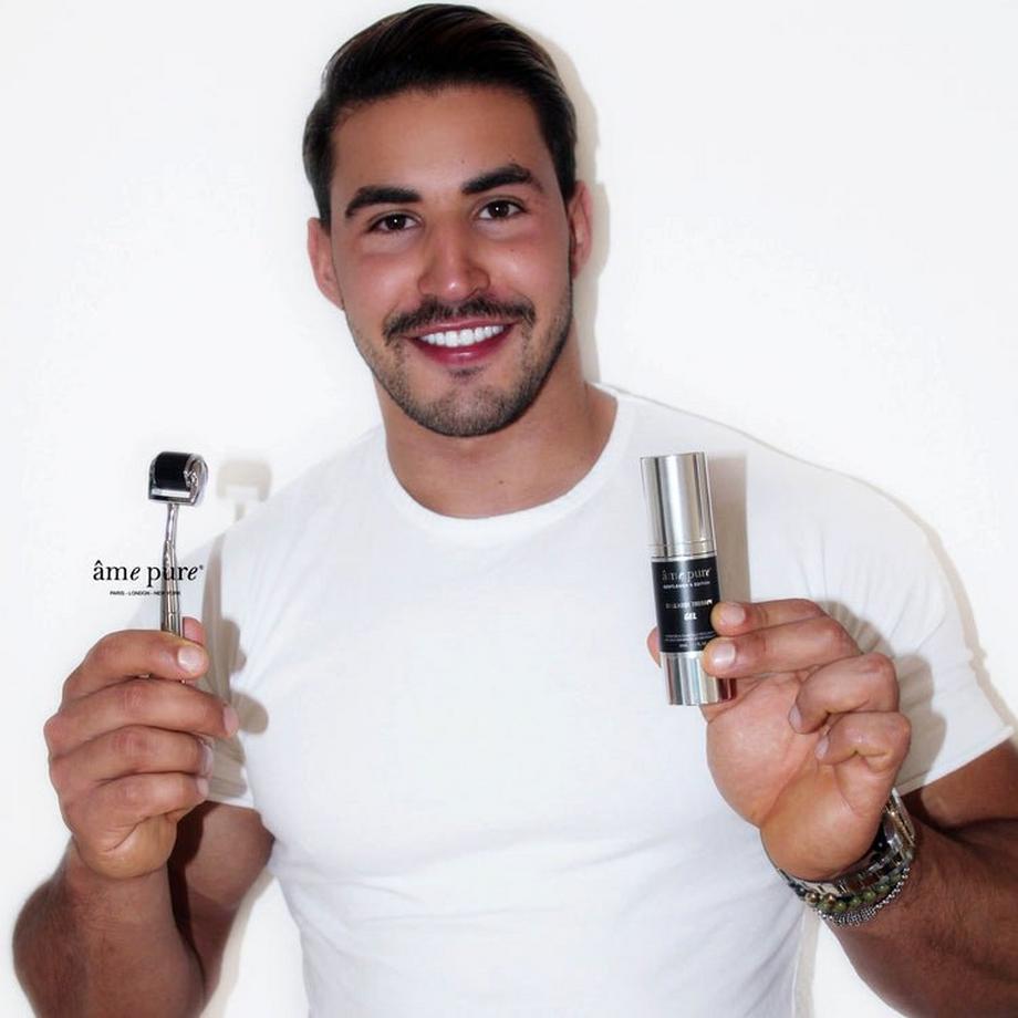 âme pure  CIT Face GENTLEMEN KIT - Traitement Derma Roller pour hommes : gel de collagène pour le visage + microneedling Derma Roller avec aiguilles microfines + spray assainissant 