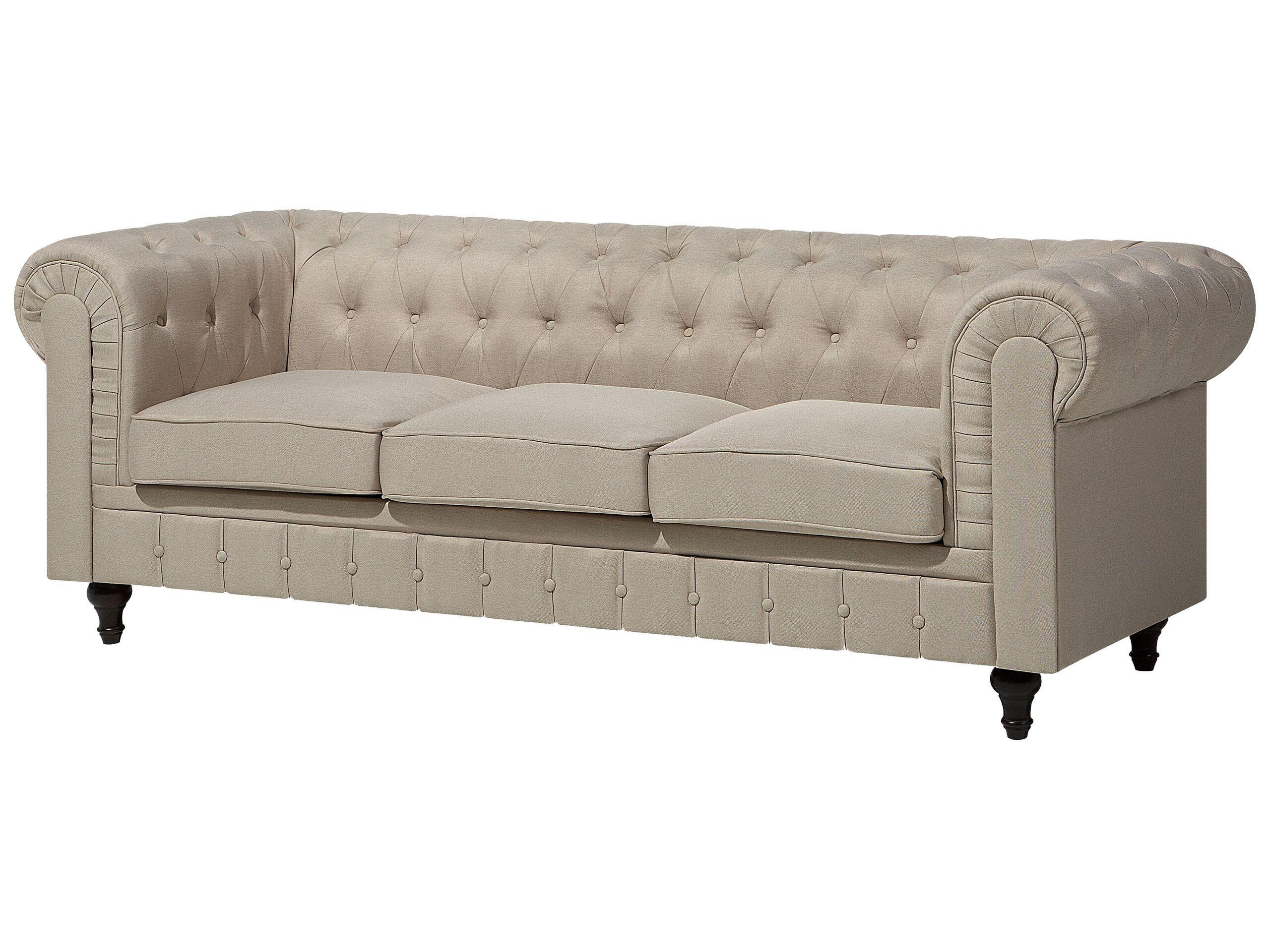 Beliani Canapé 3 places en Polyester Glamour CHESTERFIELD  