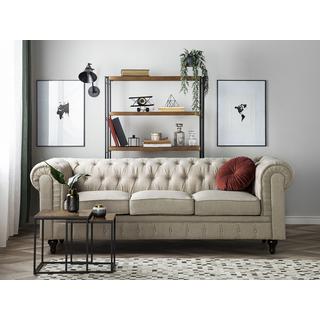 Beliani 3 Sitzer Sofa aus Polyester Glamourös CHESTERFIELD  