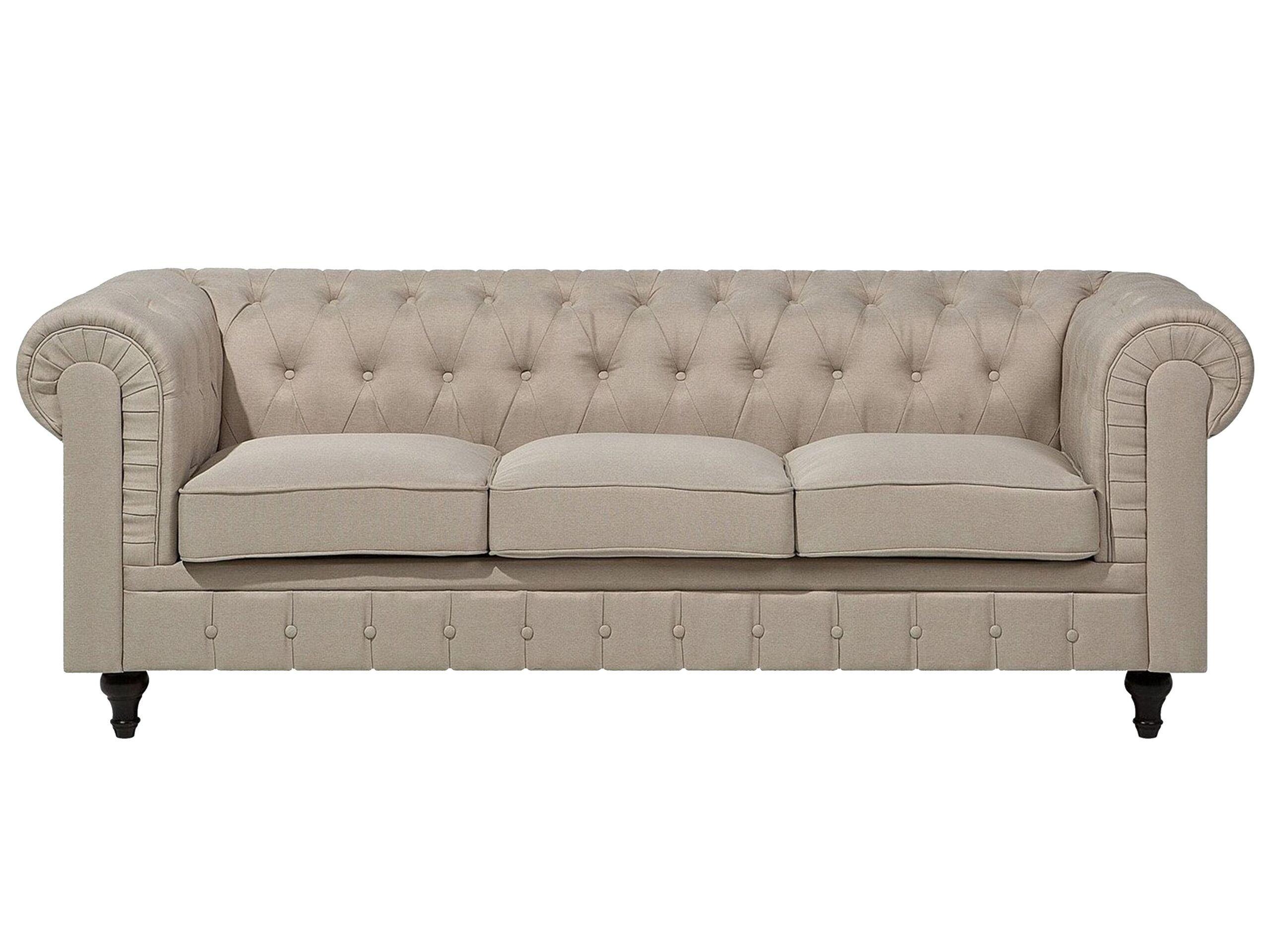 Beliani 3 Sitzer Sofa aus Polyester Glamourös CHESTERFIELD  