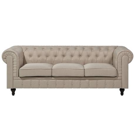 Beliani 3 Sitzer Sofa aus Polyester Glamourös CHESTERFIELD  