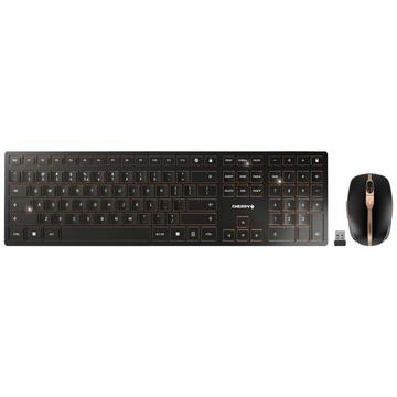 DW 9100 Slim, Internationales Layout, QWERTY Tastatur, kabellose Tastatur- und Maus set -bronze
