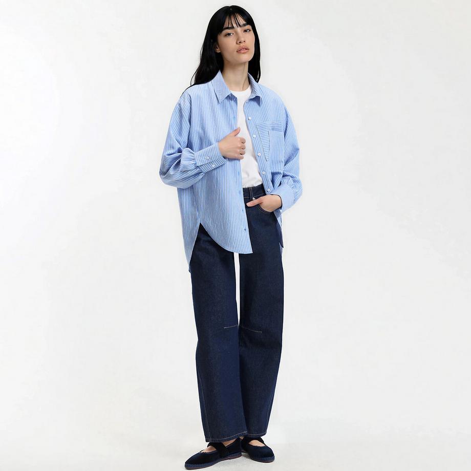 La Redoute Collections Camicia a righe oversize a maniche lunghe  