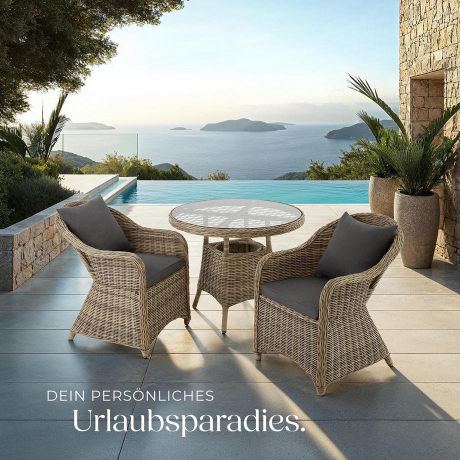 Tectake Salon de jardin ZÜRICH avec cadre en aluminium  