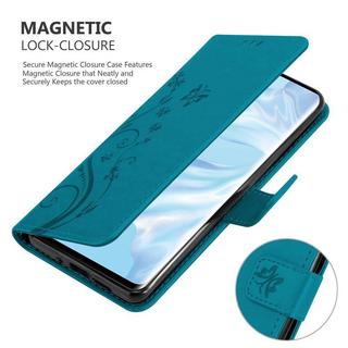 Cadorabo  Housse compatible avec Huawei P30 PRO - Coque de protection au design floral avec fermeture magnétique, fonction de support et emplacements pour cartes 