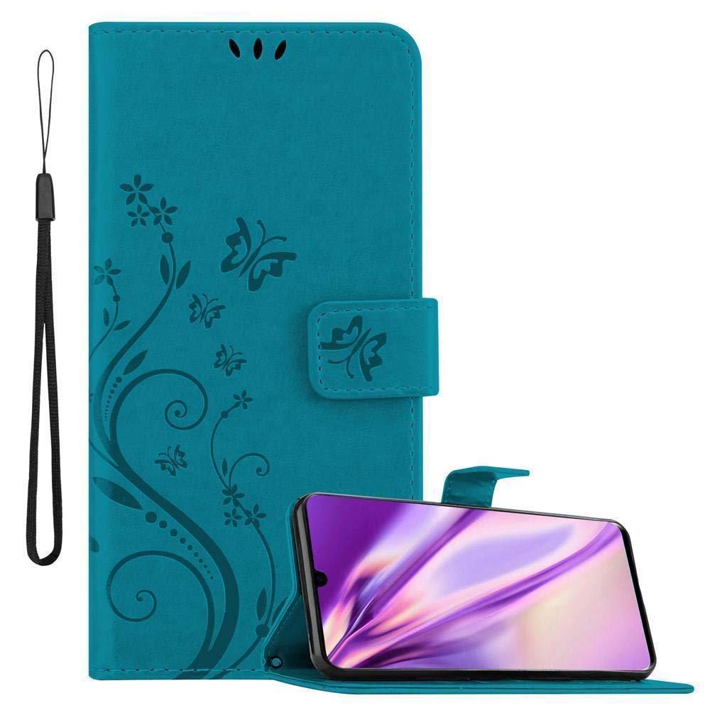 Cadorabo  Housse compatible avec Huawei P30 PRO - Coque de protection au design floral avec fermeture magnétique, fonction de support et emplacements pour cartes 