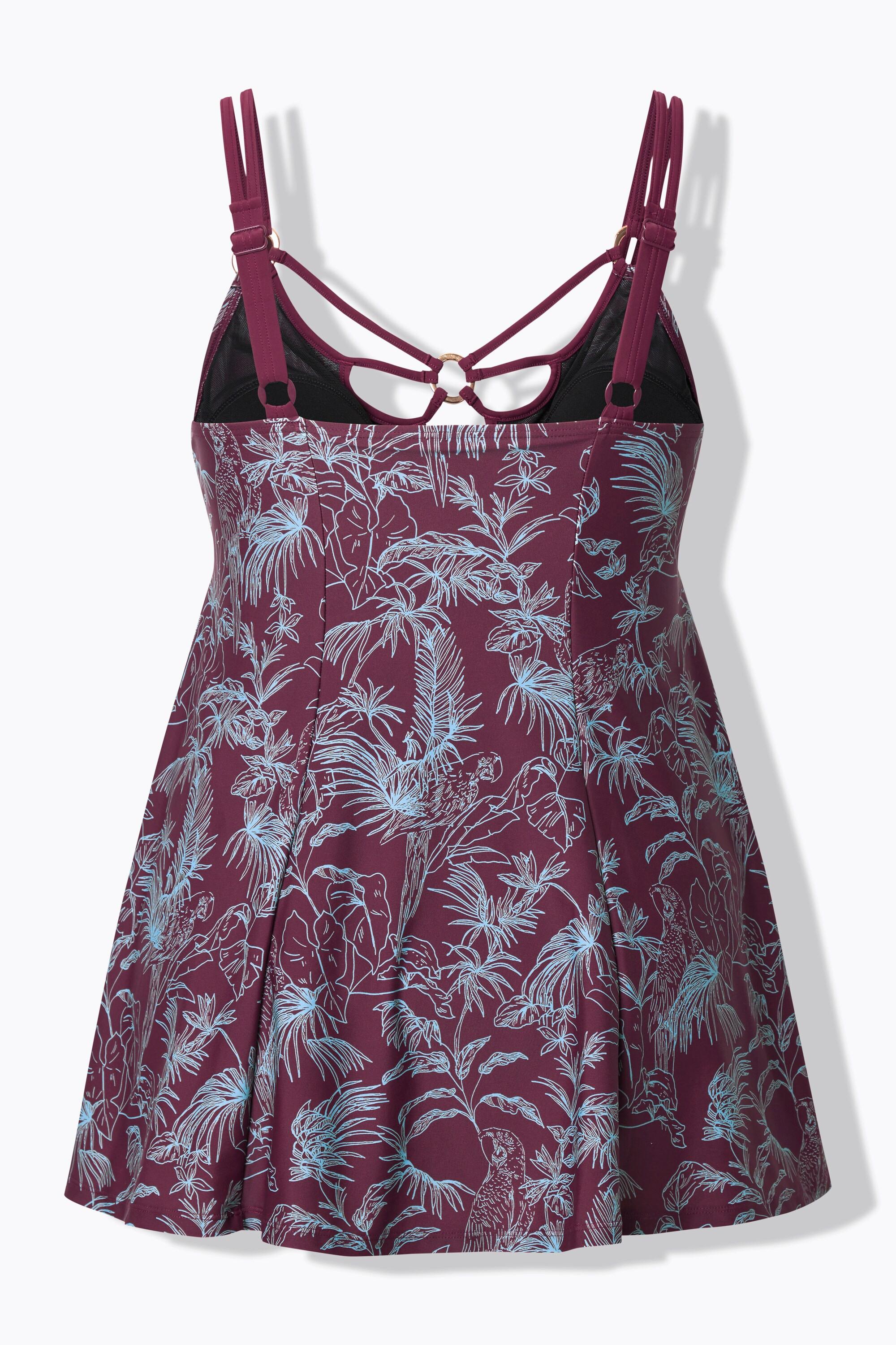 Ulla Popken Abito da Bagno Stampa Jungle Coppe Morbide Ferretto  