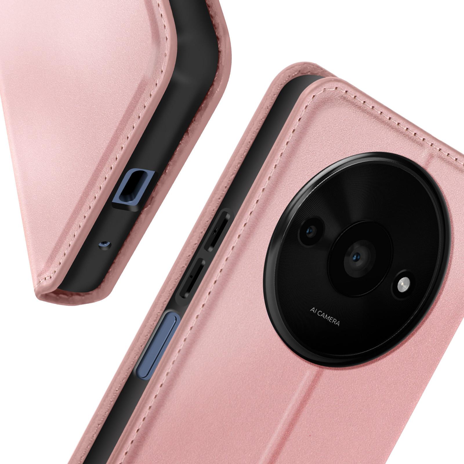 Avizar  Étui clapet Xiaomi Redmi A3 Rose Gold 