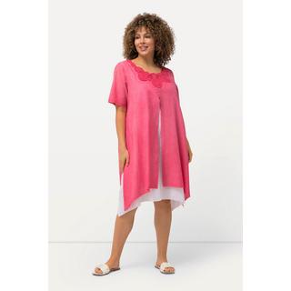 Ulla Popken  Tunika-Kleid, Spitze, doppellagig, Rundhals, Halbarm 