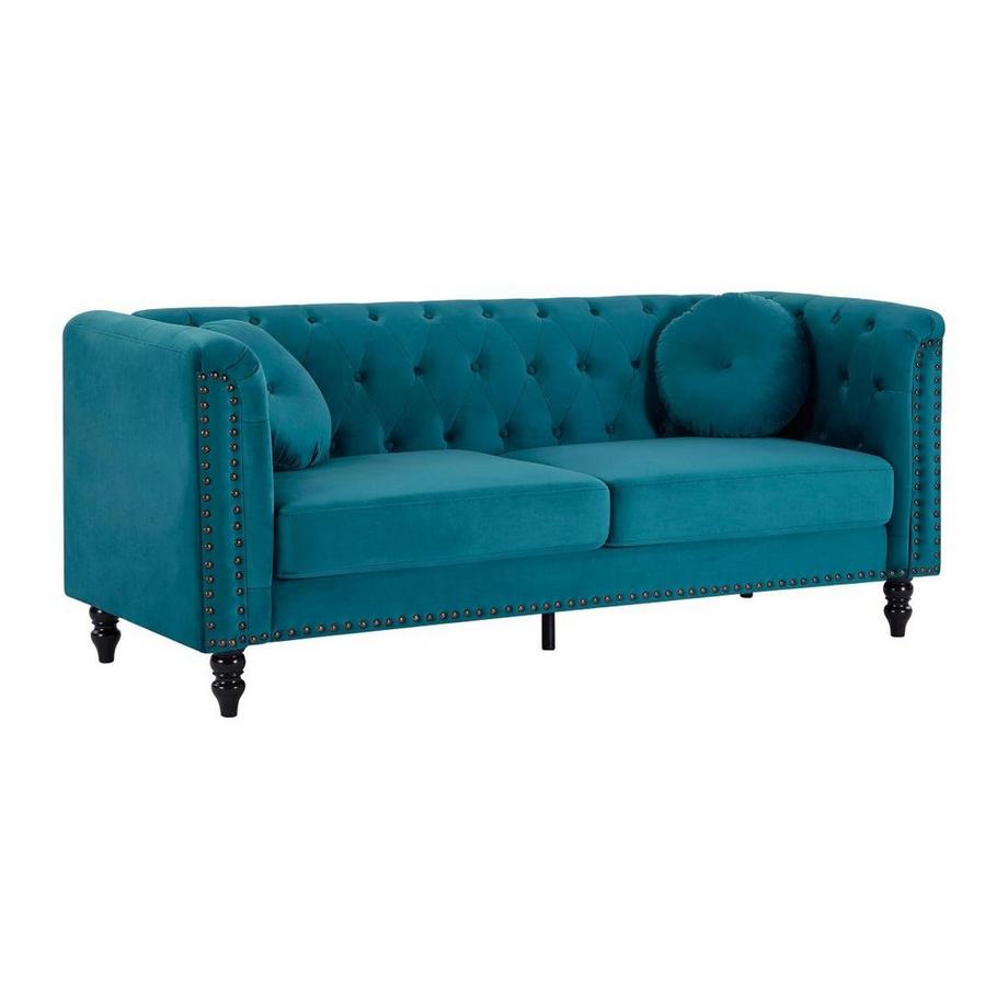 Sofa 3-Sitzer - Samt - Grünblau - TURNER