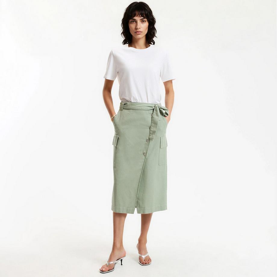 La Redoute Collections Gonna Midi Portafoglio Lyocell Cotone  