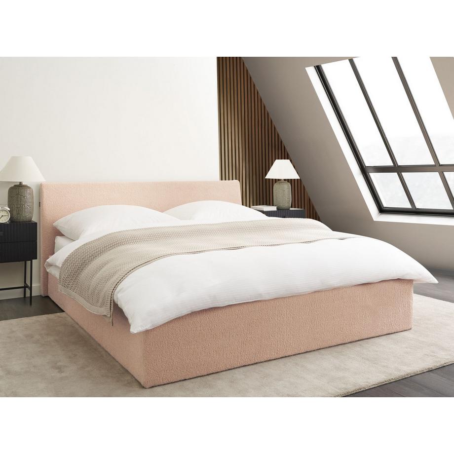 Beliani Letto contenitore en Bouclé Scandinavo ORBEY  