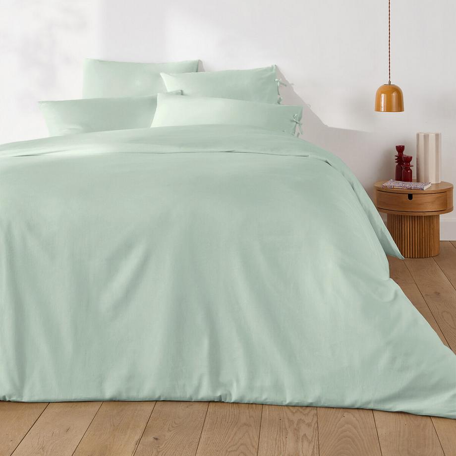 La Redoute Intérieurs Taie d'oreiller unie à nouettes en coton  
