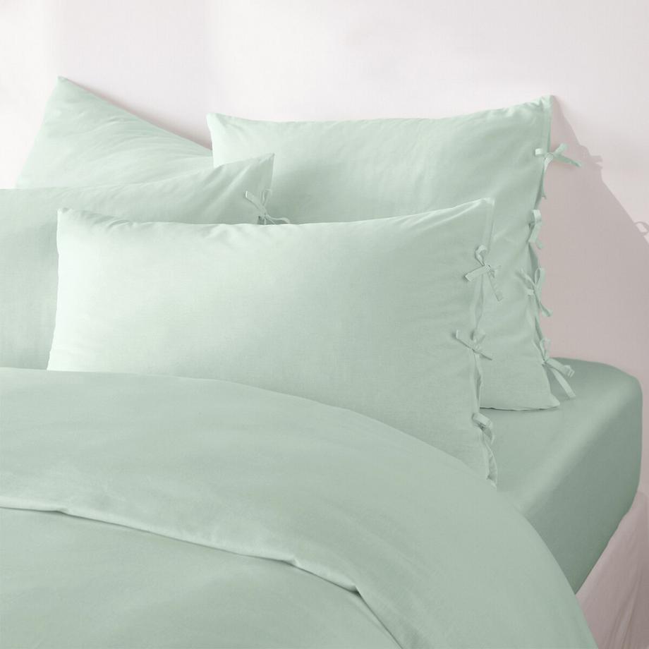 La Redoute Intérieurs Taie d'oreiller unie à nouettes en coton  