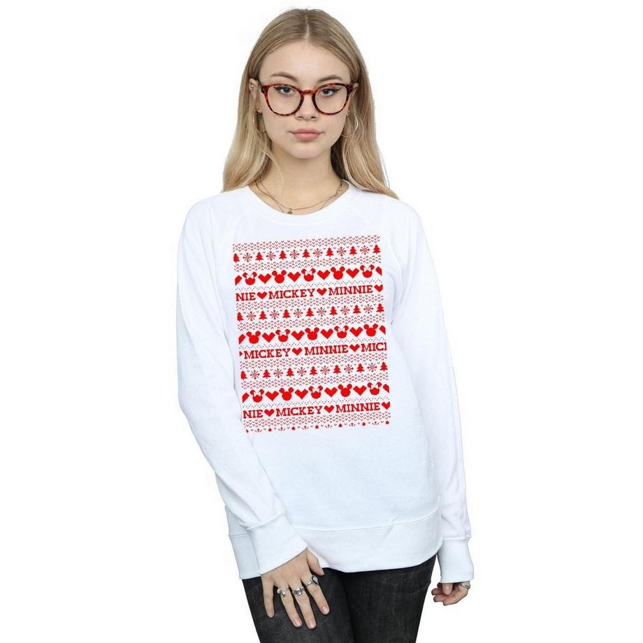 Disney Mickey und Minnie Weihnachtsmuster Sweatshirt  