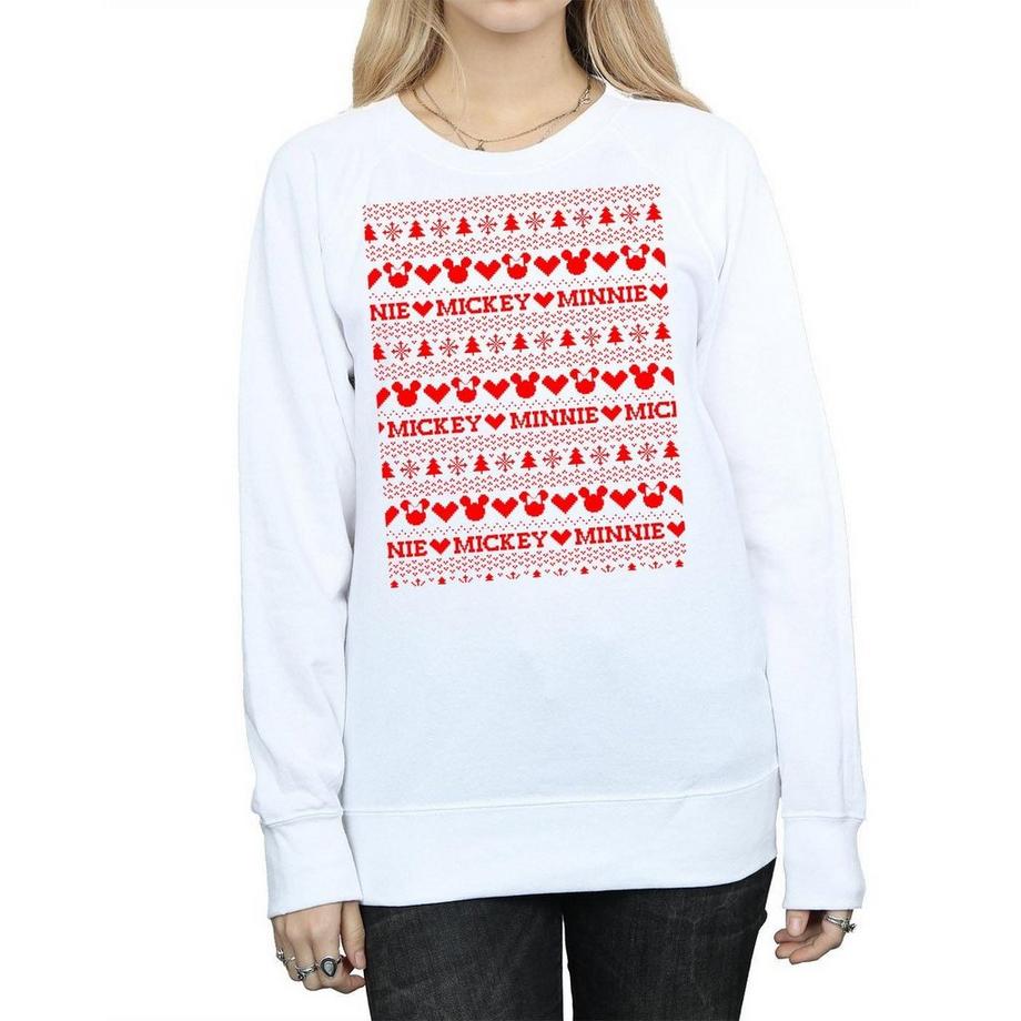 Disney Mickey und Minnie Weihnachtsmuster Sweatshirt  