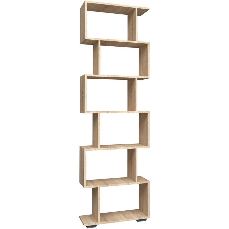 VCM Séparation de pièce en bois Étagère sur pied Bibliothèque Déco Livres 6 compartiments Étagère sur pied Palusa L  
