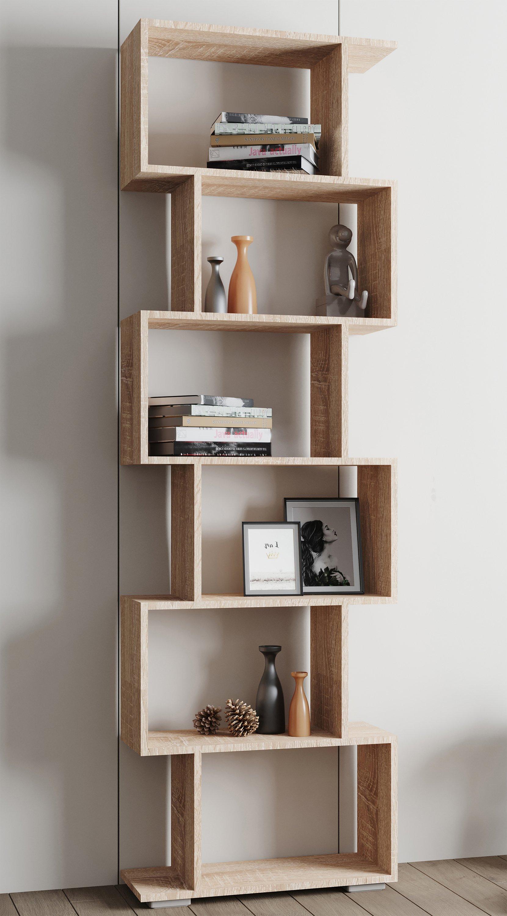 VCM Holz Raumteiler Stand Regal Bücherregal Deko Bücher 6 Fächer Standregal Palusa L  