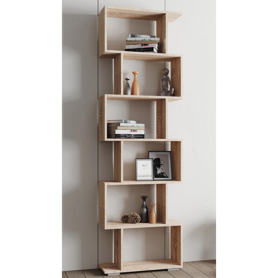 VCM Séparation de pièce en bois Étagère sur pied Bibliothèque Déco Livres 6 compartiments Étagère sur pied Palusa L  