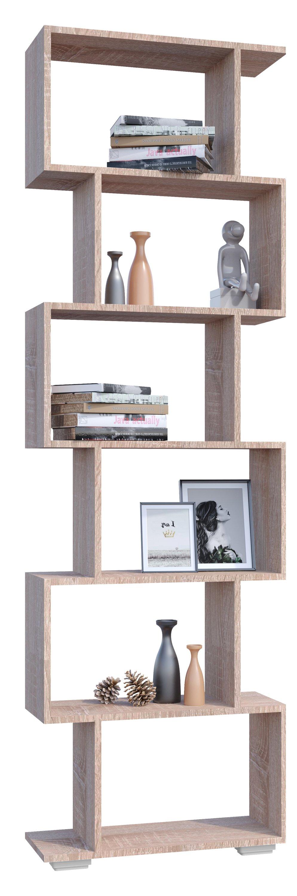 VCM Holz Raumteiler Stand Regal Bücherregal Deko Bücher 6 Fächer Standregal Palusa L  