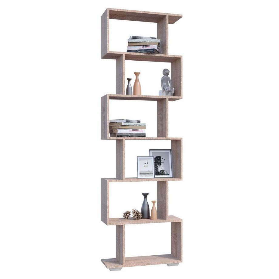 Séparation de pièce en bois Étagère sur pied Bibliothèque Déco Livres 6 compartiments Étagère sur pied Palusa L