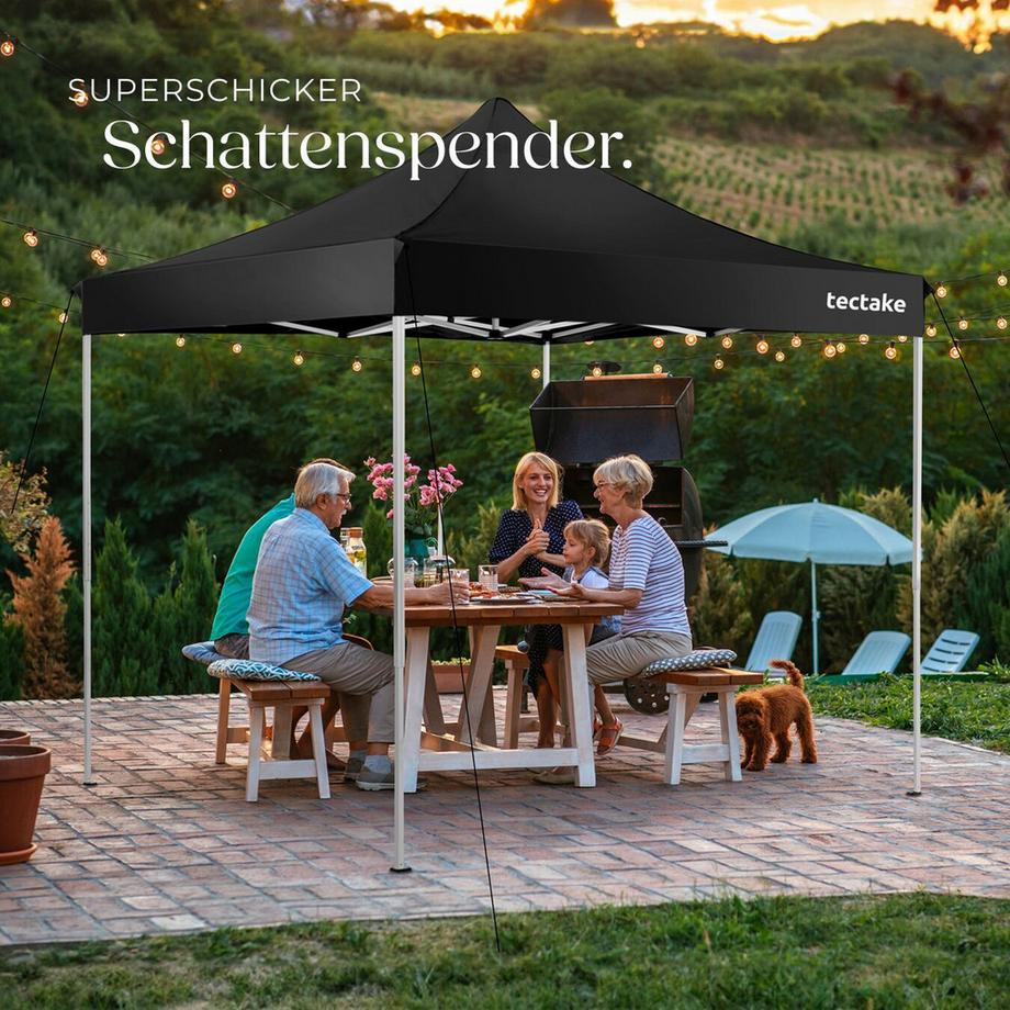 Tectake Pavillon de jardin OLIVIA 3 x 3 m avec cadre en aluminium  