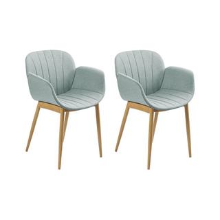 Beliani Esszimmerstuhl 2er Set aus Stoff Retro ALICE  