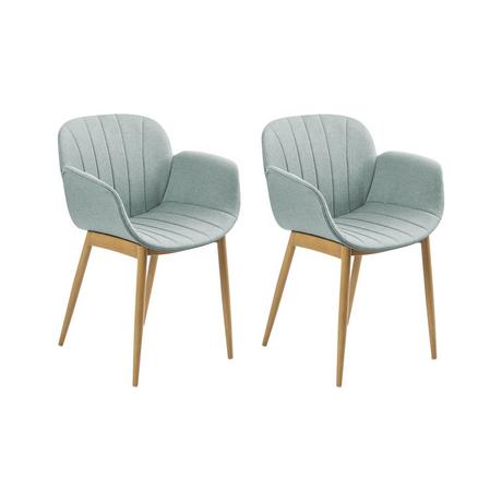 Beliani Esszimmerstuhl 2er Set aus Stoff Retro ALICE  