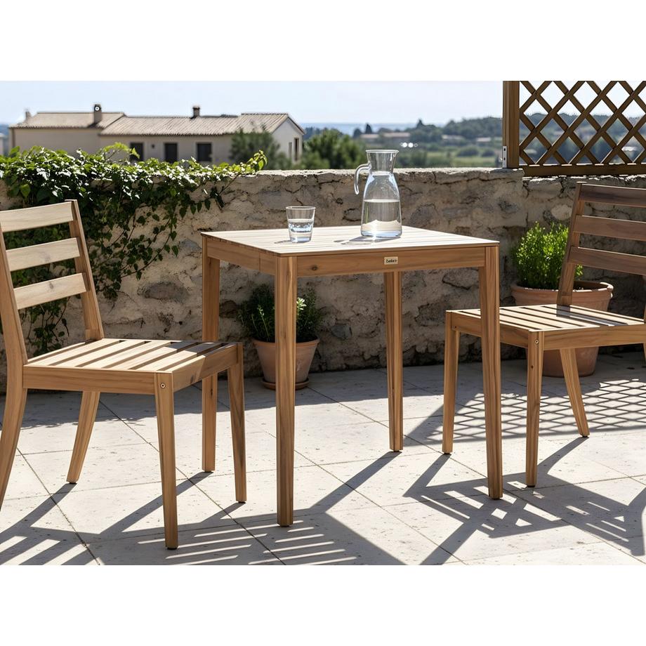 Beliani Ensemble bistrot en Bois d'acacia certifié  CHIOGGIA  
