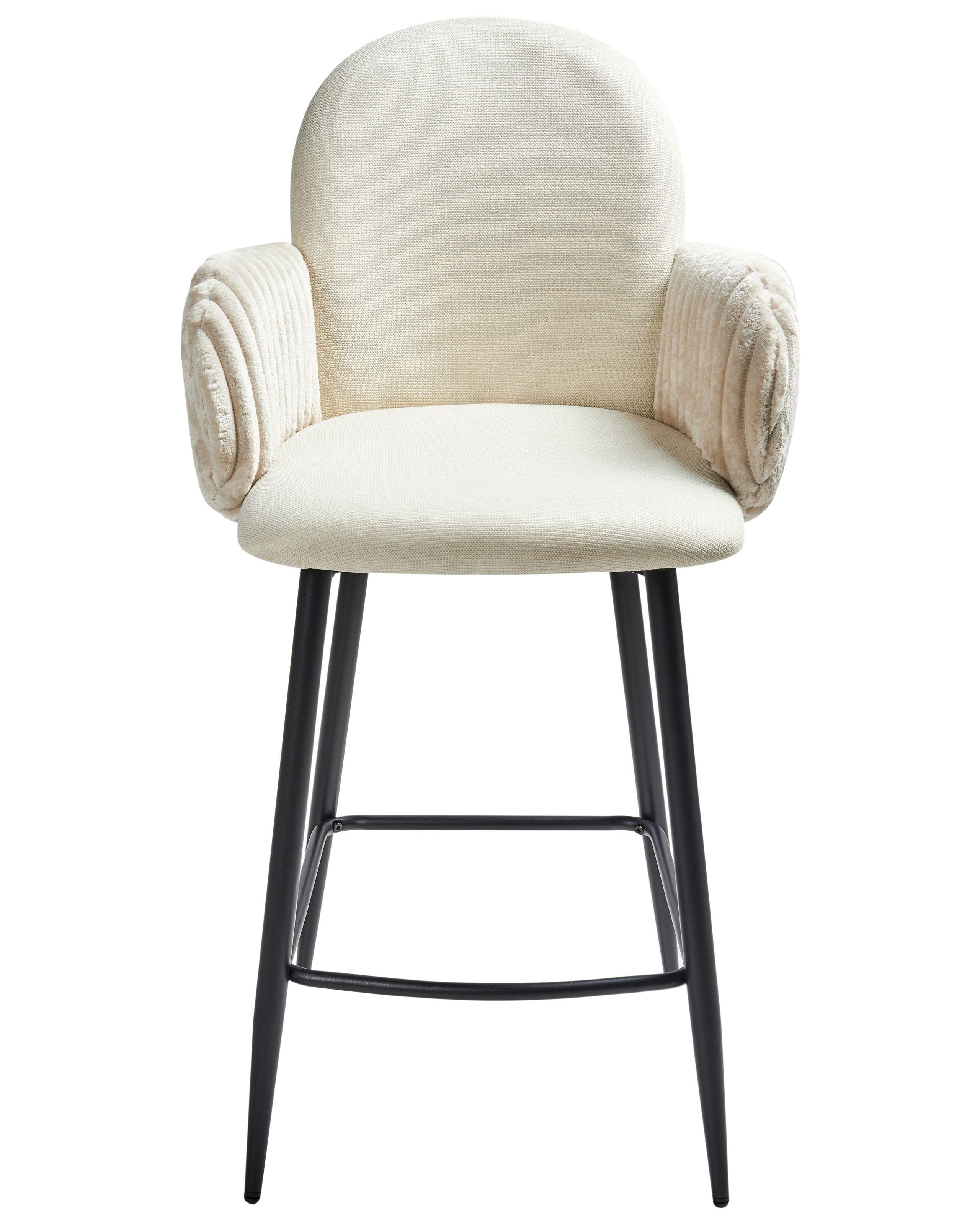 Beliani Set mit 2 Barstühlen aus Stoff Retro AMITY  