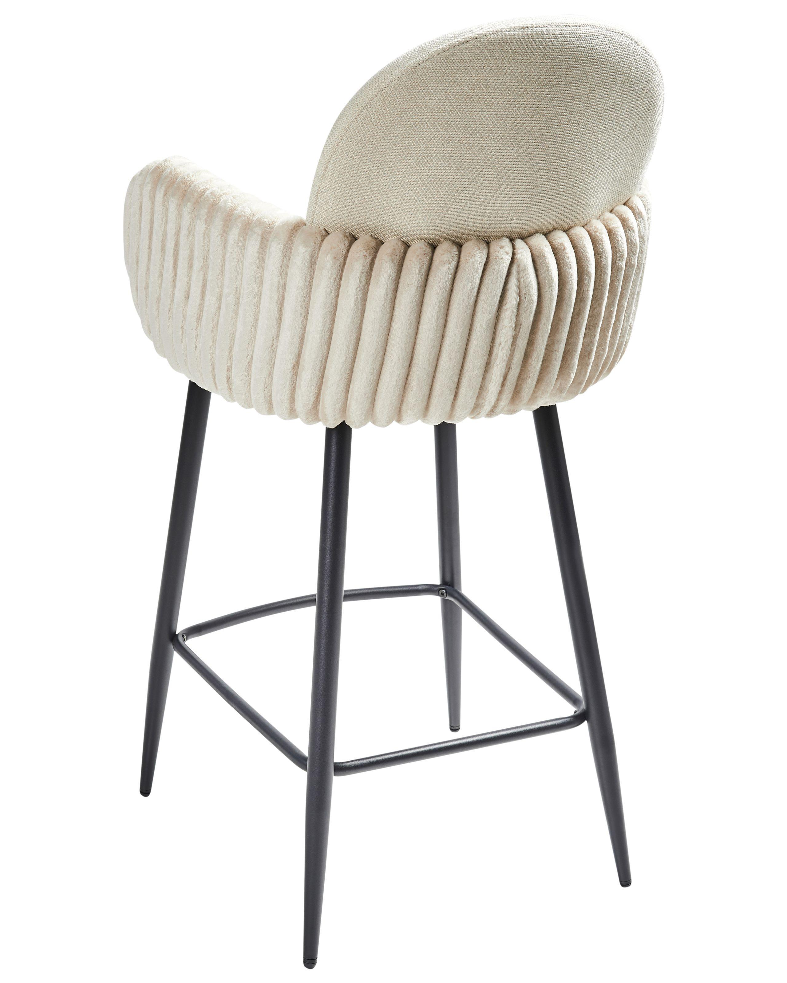 Beliani Set mit 2 Barstühlen aus Stoff Retro AMITY  