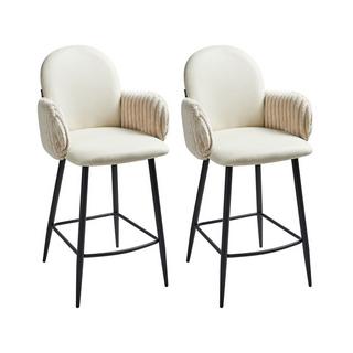 Beliani Set mit 2 Barstühlen aus Stoff Retro AMITY  